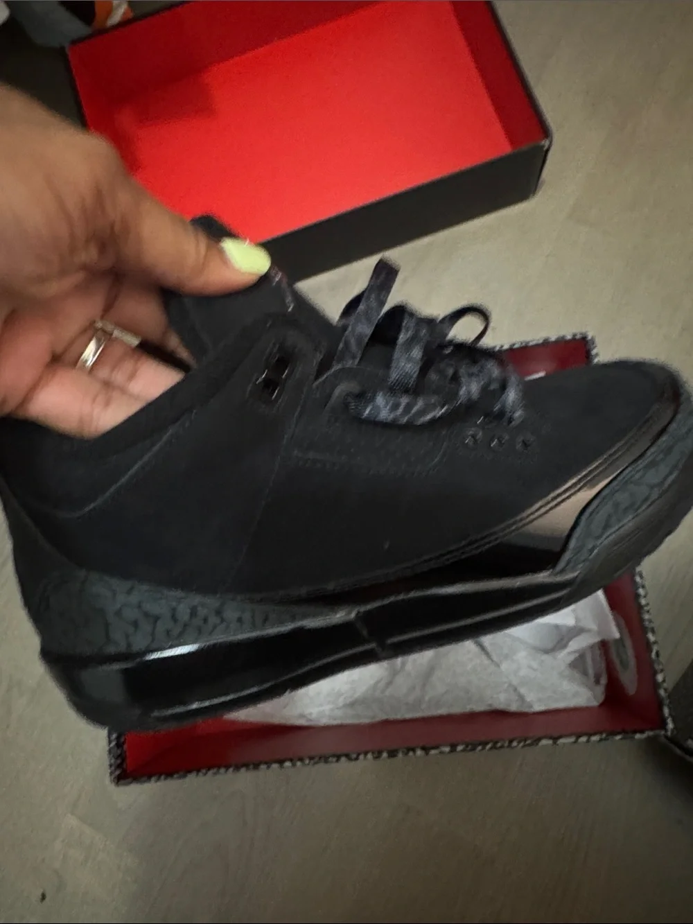 Jordan Men's Black Suede & Cement Grey Retro Sneakers